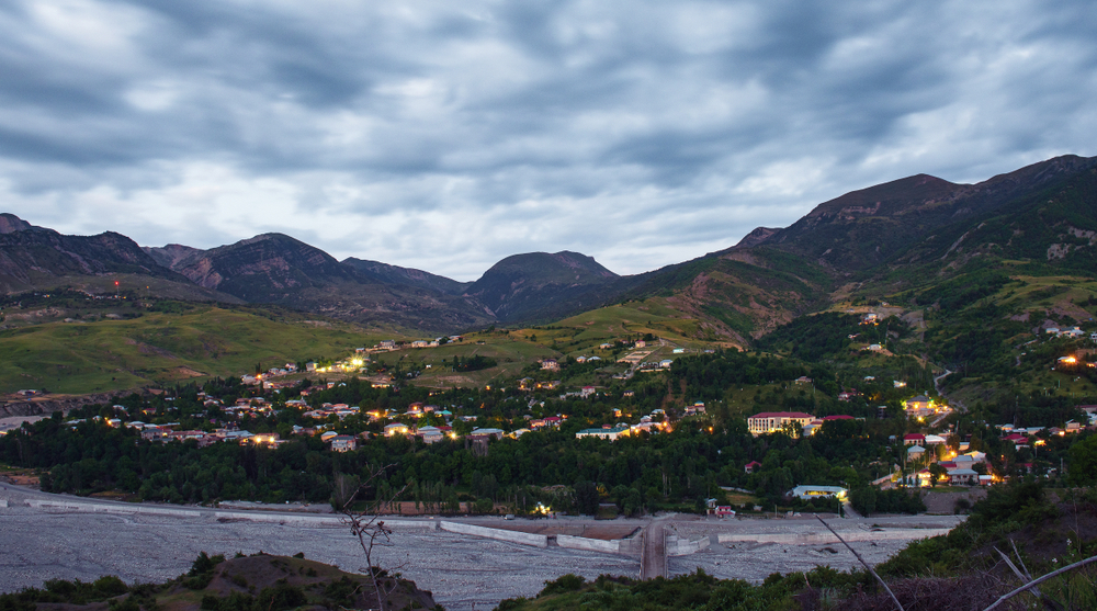 Mountain village Lahij at evening time
