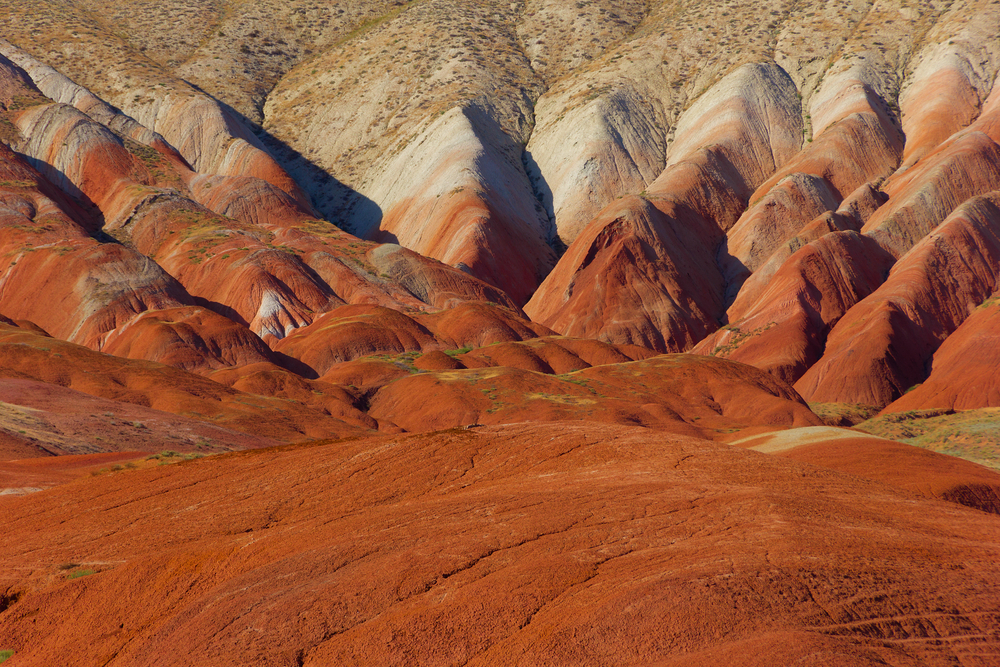 Rainbow mountains in Khizi